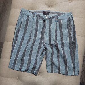 Vintage Quicksilver Blue Striped Hybrid Shorts Mens 32